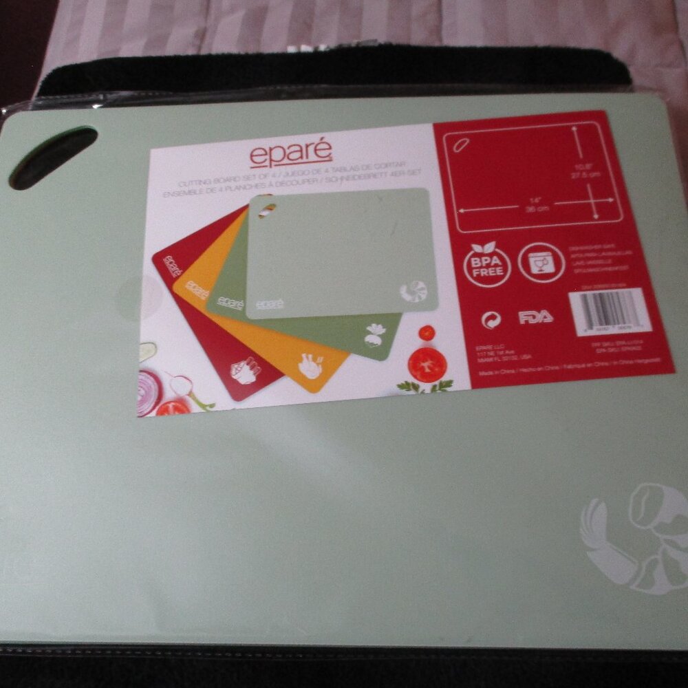 Epare Cutting Board Set of 4 Flexible BPA Free 10.8”x14”x0.1” Dishwasher Safe